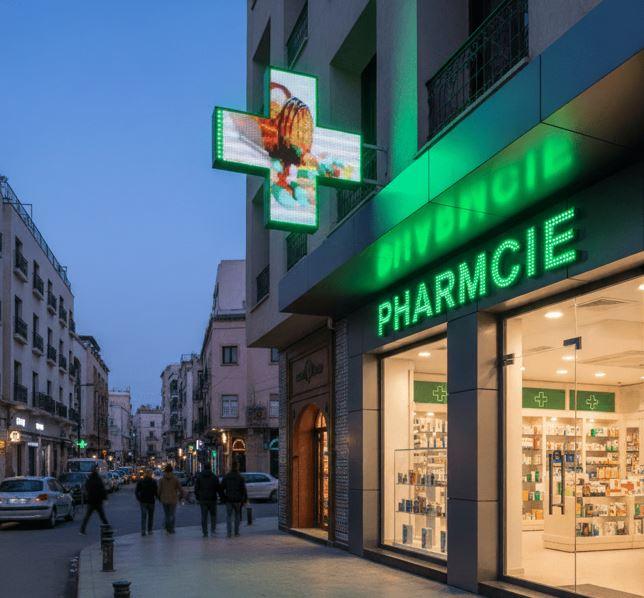 Croix de pharmacie 1 croix led maroc