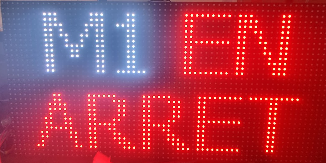 Afficheur LED vert ou rouge pour la disponibilité d'un quai de chargement